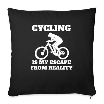 VTT Cyclisme Cyclisme Cyclisme - Housse de coussin décorative 45 x 45 cm - noir - Devant