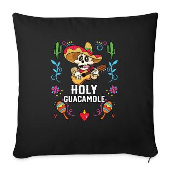 Holy Guacamole Lover Avocat Végétarien Guac Dip - Housse de coussin décorative 45 x 45 cm - noir - Devant