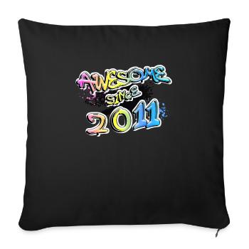 Génial depuis 2011 - Housse de coussin décorative 45 x 45 cm - noir - Devant
