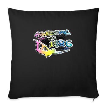 Génial depuis 1986. Wakeboard Lifestyle Vintage - Housse de coussin décorative 45 x 45 cm - noir - Devant