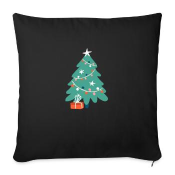 Christmas tree Christmas tree Christmas gift - Sofa pillowcase 17,3'' x 17,3'' (45 x 45 cm) - black - Front