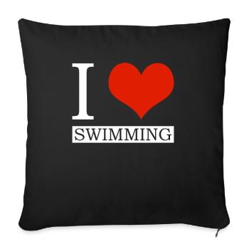 Schimmer Schwimmen I Love Swimming - Sofakissenbezug 45 x 45 cm - Schwarz - Vorne
