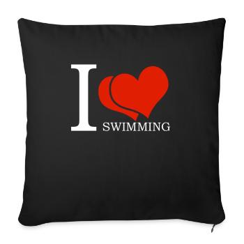 Schimmer Schwimmen I Love Swimming - Sofakissenbezug 45 x 45 cm - Schwarz - Vorne