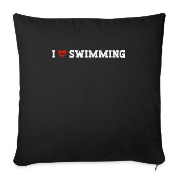 Schimmer Schwimmen I Love Swimming - Sofakissenbezug 45 x 45 cm - Schwarz - Vorne
