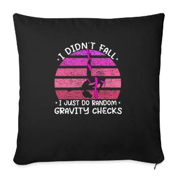 Gravity Checks - funny aerial acrobat - Sofa pillowcase 17,3'' x 17,3'' (45 x 45 cm) - black - Front