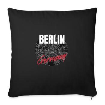 Berlin City Map Citymap Map - Sofa pillowcase 17,3'' x 17,3'' (45 x 45 cm) - black - Front