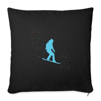 SNOWBOARD SKIES - Sofa pillowcase 17,3'' x 17,3'' (45 x 45 cm) - black - Front