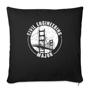 Majeure en génie civil Étudiant ingénieur civil - Housse de coussin décorative 45 x 45 cm - noir - Devant