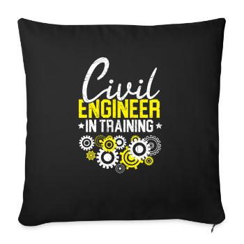 Civil Engineer In Training Civil Engineering - Sofa pillowcase 17,3'' x 17,3'' (45 x 45 cm) - black - Front