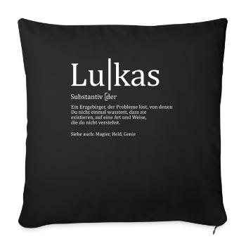 Erzgebirge Lukas - Sofakissenbezug 45 x 45 cm - Schwarz - Vorne