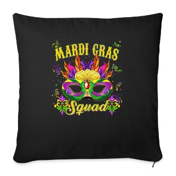 Mardi Gras Festival Feier - Mardi Gras Squad - Sofakissenbezug 45 x 45 cm - Schwarz - Vorne
