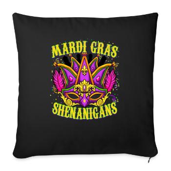 Funny Mardi Gras - Mardi Gras Shenanigans - Sofakissenbezug 45 x 45 cm - Schwarz - Vorne