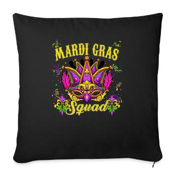 Mardi Gras Squad - Karneval Mardi Gras - Sofakissenbezug 45 x 45 cm - Schwarz - Vorne