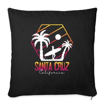 Santa Cruz California Summer Sun Palms Beach - Sofa pillowcase 17,3'' x 17,3'' (45 x 45 cm) - black - Front