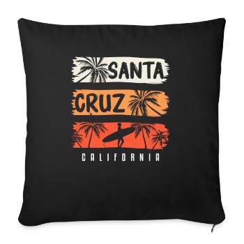 Santa Cruz California Summer Sun Palms Beach - Sofa pillowcase 17,3'' x 17,3'' (45 x 45 cm) - black - Front