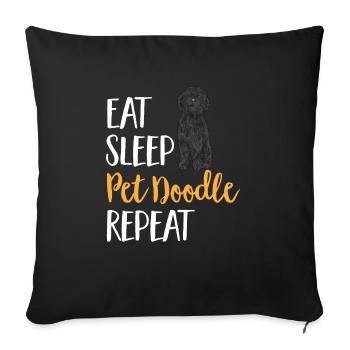 Chien Doodle Black Goldendoodle - Housse de coussin décorative 45 x 45 cm - noir - Devant
