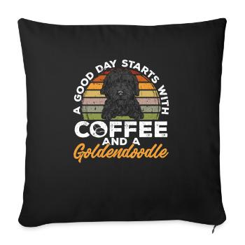 Chien Doodle Black Goldendoodle - Housse de coussin décorative 45 x 45 cm - noir - Devant