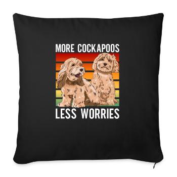 Cockapoo Hund - Sofakissenbezug 45 x 45 cm - Schwarz - Vorne