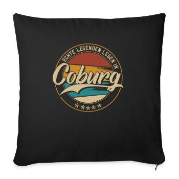 Coburg Echte Legenden leben in Coburger - Sofakissenbezug 45 x 45 cm - Schwarz - Vorne