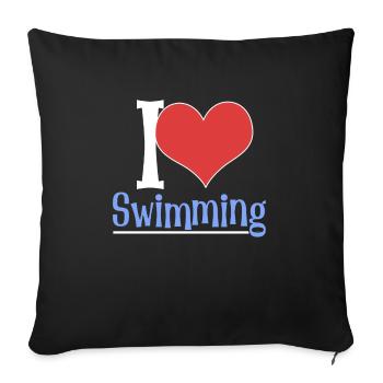 Schimmer Schwimmen I Love Swimming - Sofakissenbezug 45 x 45 cm - Schwarz - Vorne