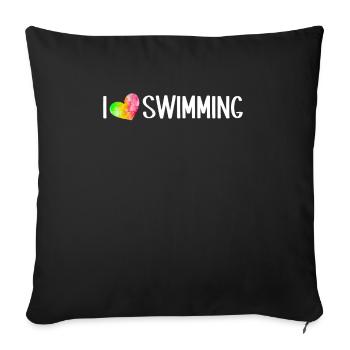 Schimmer Schwimmen I Love Swimming - Sofakissenbezug 45 x 45 cm - Schwarz - Vorne