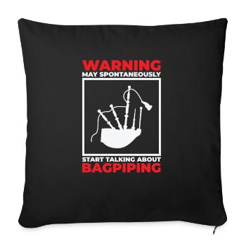 Drôle de joueur de cornemuse Joueur de cornemuse - Housse de coussin décorative 45 x 45 cm - noir - Devant