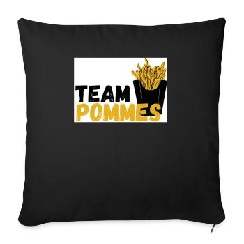 Team Pommes Team Fritten Kartoffel Pommesliebe - Sofakissenbezug 45 x 45 cm - Schwarz - Vorne