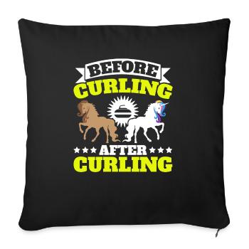 Curling Player Curler Sport Lover Curling Stone - Sofa pillowcase 17,3'' x 17,3'' (45 x 45 cm) - black - Front