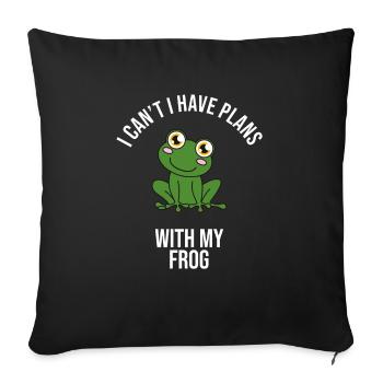Grenouille Je ne peux pas J’ai des plans avec ma grenouille - Housse de coussin décorative 45 x 45 cm - noir - Devant