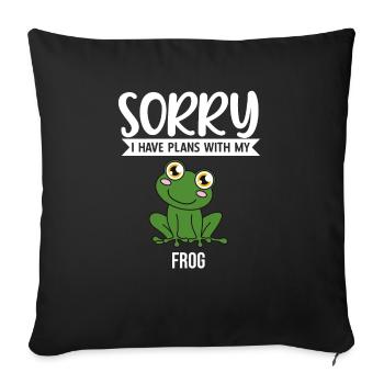 Frog Sorry I Have Plans With My Frog - Sofa pillowcase 17,3'' x 17,3'' (45 x 45 cm) - black - Front