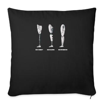Amputation Bein Protese Cyborg Unfall Arm - Sofakissenbezug 45 x 45 cm - Schwarz - Vorne