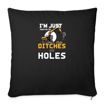 Opérateur de machine de chantier Pelle de chantier - Housse de coussin décorative 45 x 45 cm - noir - Devant