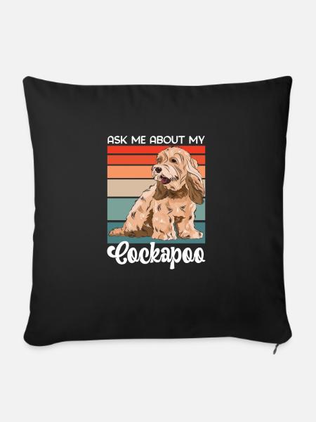 Cockapoo Hund - Sofakissenbezug 45 x 45 cm - Schwarz