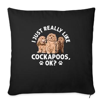 Cockapoo Hund - Sofakissenbezug 45 x 45 cm - Schwarz - Vorne