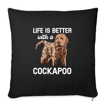 Cockapoo Hund - Sofakissenbezug 45 x 45 cm - Schwarz - Vorne
