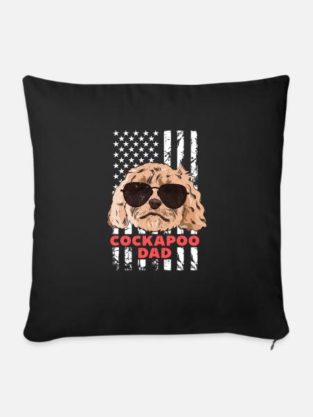 Cockapoo Hund - Sofakissenbezug 45 x 45 cm - Schwarz