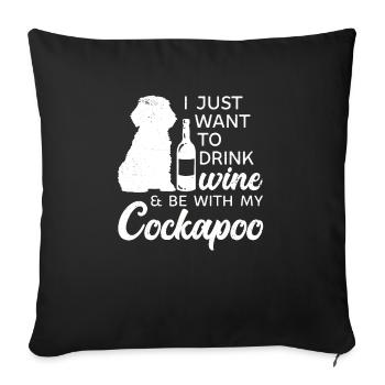 Cockapoo Hund - Sofakissenbezug 45 x 45 cm - Schwarz - Vorne