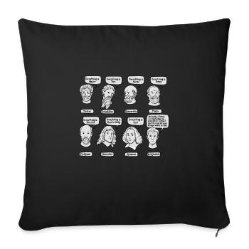 Philosophie Meme Design pour un philosophe - Housse de coussin décorative 45 x 45 cm - noir - Devant