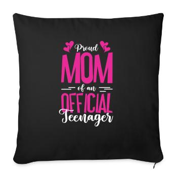 Stolze Mutter Eines Offiziellen Teenagers Zum 13. - Sofakissenbezug 45 x 45 cm - Schwarz - Vorne