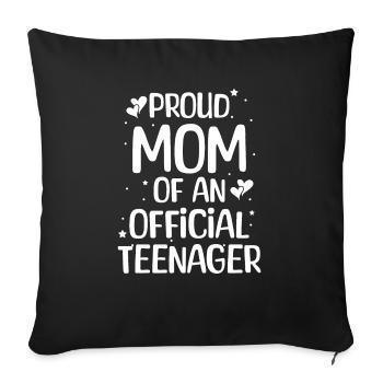 Stolze Mutter Eines Offiziellen Teenagers Zum 13. - Sofakissenbezug 45 x 45 cm - Schwarz - Vorne
