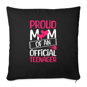 Fière maman d’un adolescent officiel pour ses 13 ans - Housse de coussin décorative 45 x 45 cm - noir - Devant