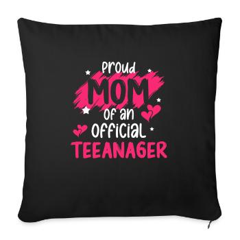 Fière maman d’un adolescent officiel pour ses 13 ans - Housse de coussin décorative 45 x 45 cm - noir - Devant