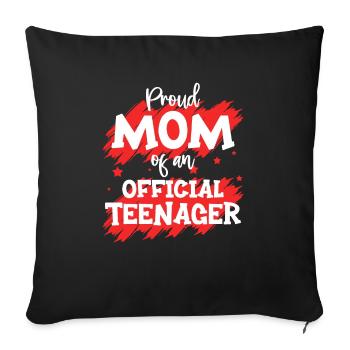 Fière maman d’un adolescent officiel pour ses 13 ans - Housse de coussin décorative 45 x 45 cm - noir - Devant