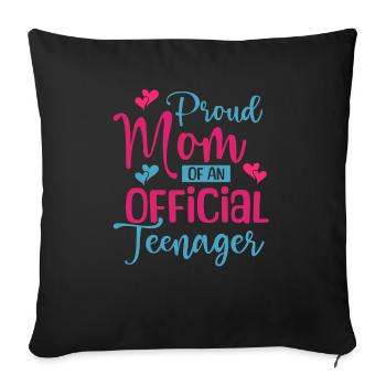 Fière maman d’un adolescent officiel pour ses 13 ans - Housse de coussin décorative 45 x 45 cm - noir - Devant