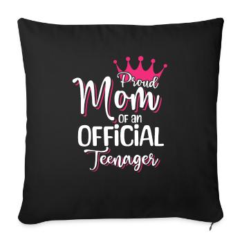 Fière maman d’un adolescent officiel pour ses 13 ans - Housse de coussin décorative 45 x 45 cm - noir - Devant