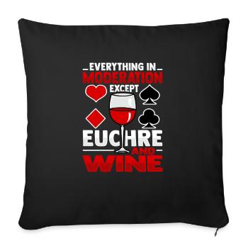 Euchre Vin Rouge - Housse de coussin décorative 45 x 45 cm - noir - Devant