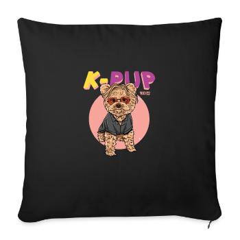 K Pop Dog Korean Pop - Sofa pillowcase 17,3'' x 17,3'' (45 x 45 cm) - black - Front