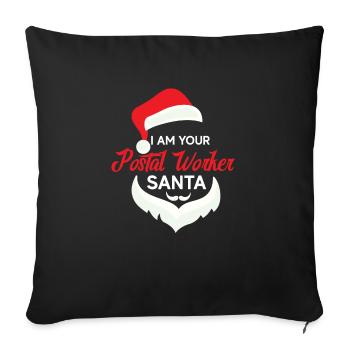 Jour de Noël des travailleurs des postes - Housse de coussin décorative 45 x 45 cm - noir - Devant