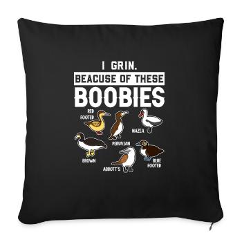 Funny Booby Seabirds Collection - Sofa pillowcase 17,3'' x 17,3'' (45 x 45 cm) - black - Front