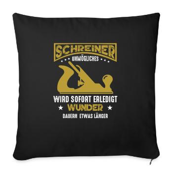 Schreiner Geschenkideen Unmögliches wird sofort - Sofakissenbezug 45 x 45 cm - Schwarz - Vorne